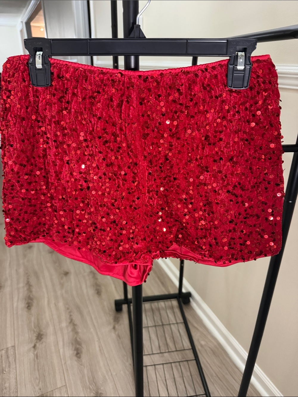 Red Sequin Women’s Shorts